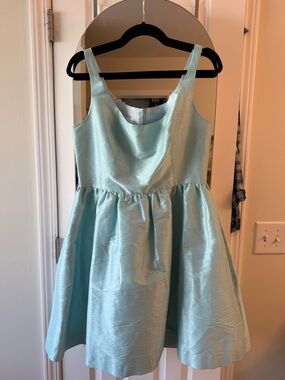 Aqua Sleeveless Mini Party Dress with Full Skirt
